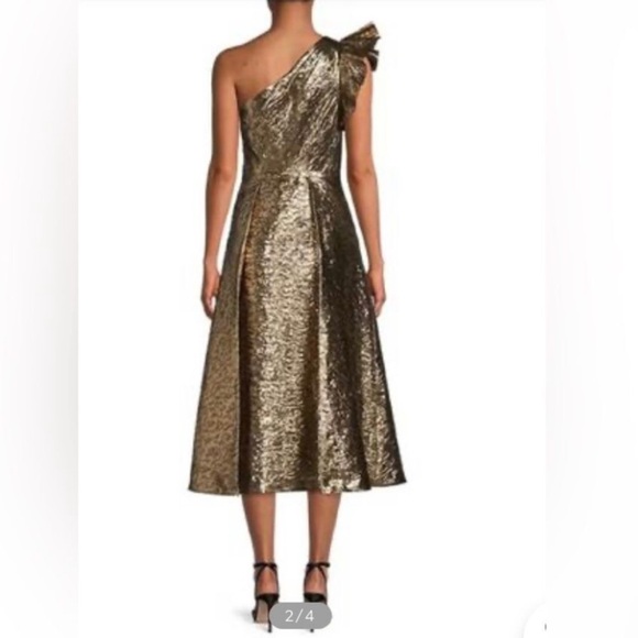 Antonio Melani Bridgett Jacquard One Shoulder Asymmetrical A-Line Dress - Picture 2 of 12